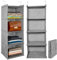 Carehabi Hängeorganizer Hängeaufbewahrung Hängeregal Faltbar mit 4 Fächern Leinenartige Textur Schrank Organizer Waschbar Schrank Hängeregal für Schlafzimmer Büro Kinderzimmer, 29x29x84 cm 2er Set