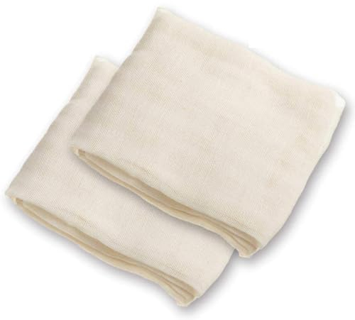 Voarge 2 Stück Passiertuch 100% Naturbaumwolle Käsetuch Wiederverwendbar, Vielseitige Seihtuch für Filtern von Schaum und Trübstoffen Filtertücher 90x90cm