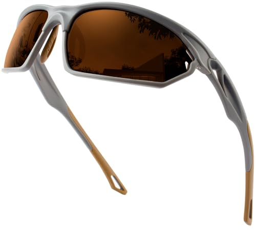 Bircenpro Sport Sonnenbrille für Herren Polarisiert: UV Schutz Verspiegelt Sportbrille für Männer Baseball Radfahren Fahren Angeln Golf Motorrad Laufen
