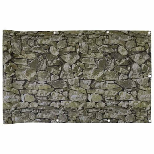 vidaXL Garten-Sichtschutz Steinoptik Grau 500x120 cm PVC