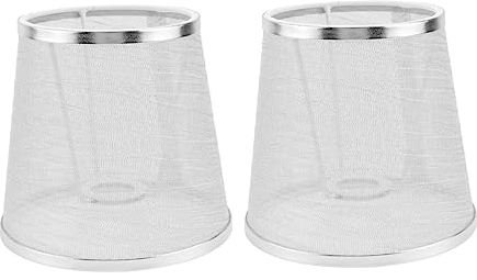 OUNONA 2 Stück Tischlampenschirm Zum Anklipsen Kronleuchter-lampenschirme Silberner Schraubsockel Dekorative Lichtschirme Für Schlafzimmer Wohnzimmer Arbeitszimmer Büro