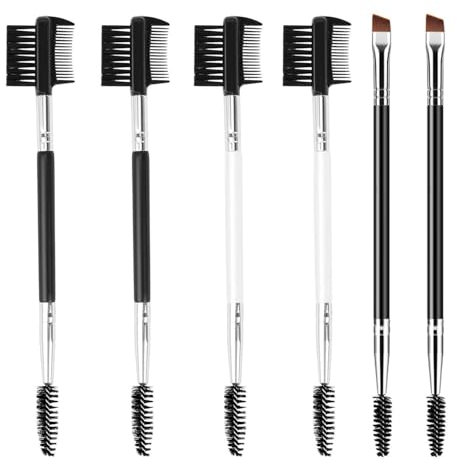 Confezione Da 6 Pennelli Per Trucco A Doppia Faccia, Strumenti Per Trucco Multifunzionali, Pennello Per Eyeliner, Pennello Per Ombretto, Pennello Per Sopracciglia, Pennello Per Trucco Portatile