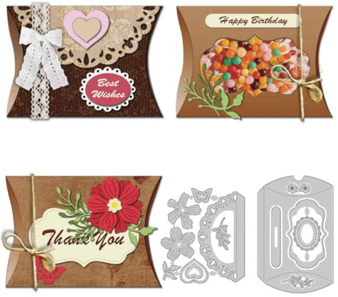 DELORIGIN 3D Kissenschachtel Stanzteile Stanzformen Aus Karbonstahl Für Geschenkboxen Scrapbooking StanzenStanzschablonen Neuheiten 2025 Für Valentinstag Party Gruß Fotoalbum