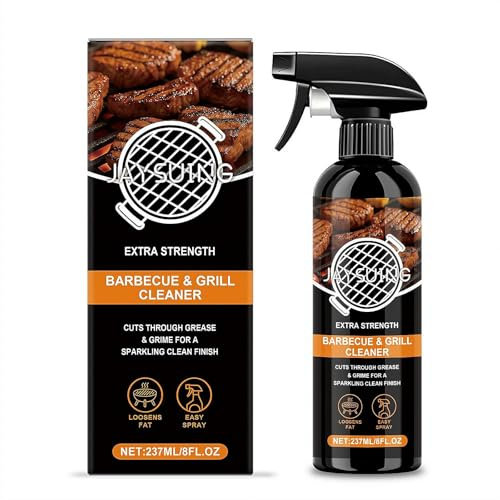Nettoyant pour barbecue – Formule laureth sulfate de sodium pour taches d'huile tenace et de carbone, nettoyant pour grille de grille, Sa-fe pour acier inoxydable et fonte (17,8 x 7,9 x 5,3 cm, noir