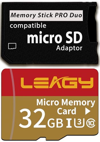 Adaptador PSP Memory Stick con microSD de 32 GB, microSD/SDHC/SDXC a Memory Stick Pro Duo MagicGate, Compatible con PlayStation Portable, cámara, Handycam, móvil y PSP 1000/2000/3000