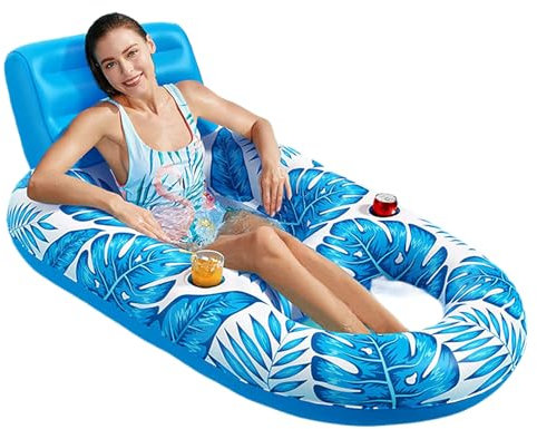 Materasso ad aria per piscina, acqua per adulti, con portabevande, gonfiabile, portatile, regalo estivo, giocattolo acquatico, per uomini e donne, 160 x 120 x 70 cm