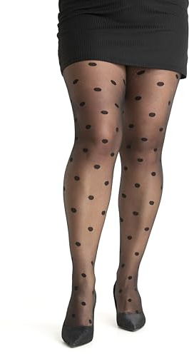 Gi&Gi collant donna curvy,collant taglie forti donna fantasia (IT, Testo, XXL, 3XL, Plus, Regular, nero)