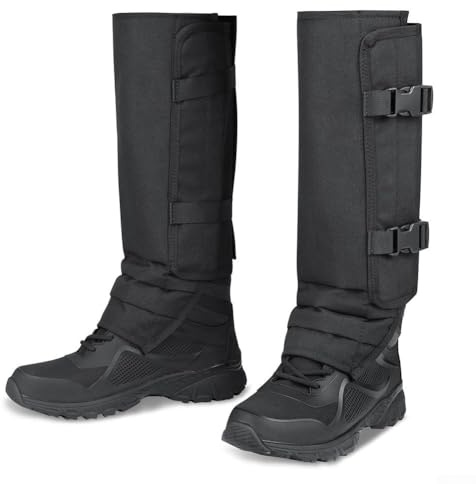 Zilimontt Polainas de senderismo al aire libre para hombres y mujeres – Fundas protectoras para piernas con correas de hebilla ajustables, tela Oxford + protector de serpiente y espina forrado de