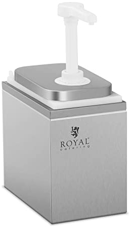 Royal Catering Dispensador De Salsas Dosificador Para Mostaza Kétchup RCDI-2L (Acero inoxidable/PP, Volumen total: 2 L, 2 dosificadores, 2 x 1 L)