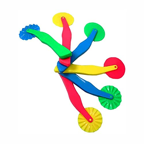 3 Ace Crafts 6 Clay Cutters with Wheels, Straight & Zig Zag Edges, Dough Tool for Children's Arts, Pizza Cutting, Air Dry Modelling, Baking Supplies, Polymer Tools, Pastry, Cookie, Biscuit Cutter