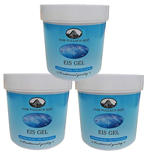 Iloda® 3x 250ml Eisgel vom Pullach Hof, Eis Gel wirkt kühlend und erfrischend für Fuß, Füße, Beine usw.