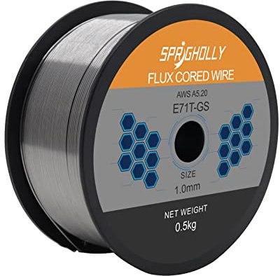 Flux Cored Welding Wire 1.0mm E71T-GS 0.5KG 0.040 Welding Wire for MIG Welder Without Gas FCAW Self Shielded Gasless Welding Wire for MIG Welding Machine