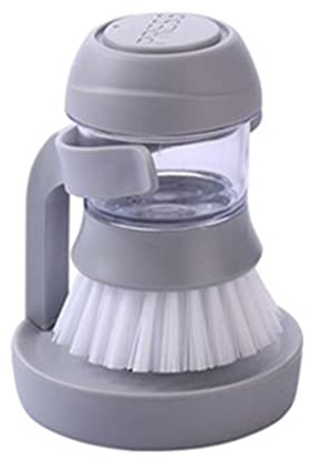 Kitchen Wok Brushes Cleaning Dish Scrubbing Bottle Scrub Brush,Kitchen Non-stick Oil Pot Washing Brush Easy to Clean(Color:Silver,Size:One size)