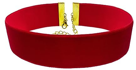 Oblique Unique® Halsband Halskette für Damen Mädchen Kette aus Samt Choker für JGA Junggesellinnenabschied Party (Rot)