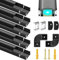 Molfanco LED Aluminium Profil 12 x 1m LED Aluminium Profil mit Schwarzen Abdeckung, Endkappen, und Montageklammer für LED-Streifen (U-profil-schwarz-12m) LED-Streifen Nicht Im Lieferumfang Enthalten