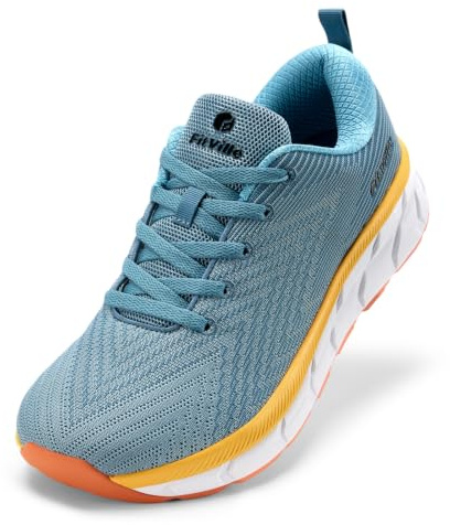 FitVille Wide Fit Trainers for Men Arch Support Road Running Shoes Lightweight Breathable Athletic Sneakers for Gym Fitness Jogging Walking Slate Blue
