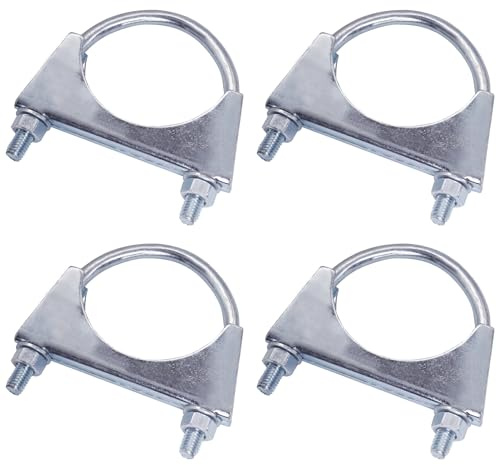SKIR'CO (4 pezzi) Collari di serraggio per tubi da 80 mm di diametro, collari di serraggio a U, supporti per tubi zincati