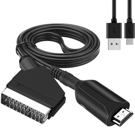 Hsthe Sea Scart-zu-HDMI-Konverter, Video-Audio-Konverter, SCART-zu-HDMI-Kabel für HD 720P/1080P Scart-zu-HDMI-Kabel für HDTV, Projektor, VHS-Videorecorder, DVD-Player