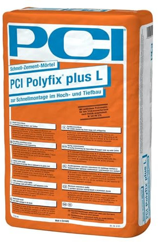 PCI Polyfix plus L 25 kg Schnell-Zement-Mörtel zur Schnellmontage im Hoch- und Tiefbau Dichtungs-/Hohlkehlenmörtel Sika