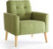 Mondeer Fauteuil, Canapé 1 Place en Polyester avec Pieds en Bois Massif Style Scandinave pour Chambre Salon Balcon Bureau, Vert