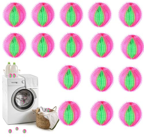 12 Stück Anti fussel bälle waschmaschine, Waschbälle, Wolltrocknerbälle, Tierhaarentferner Waschmaschine, Wiederverwendbar Fusselbälle Waschmaschine