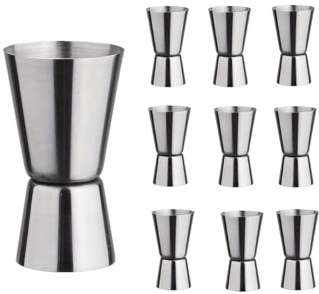 10 Stück Cocktail Messbecher, 15ml/30ml Edelstahl Double Side Jigger Short Drink Spiritus Maßnahme Jiggers Messung Jiggers japanischen Jigger für Bar Bartending Party.