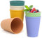 ZephyrCraft 6er Set Trinkbecher aus Weizenstroh & PP, 300ml - Wiederverwendbare, bruchsichere Plastikbecher für Kaffee, Tee, Camping, Büro & Familie (BPA-frei, spülmaschinenfest, 6 Farben)