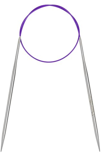 Coopay 3,5 mm cirkulära sticknålar 60 cm, runda metallnålar | Runda nålar i rostfritt stål med flexibel kabel, runda sticknålar, cirkelstickor för strumpor, små projekt