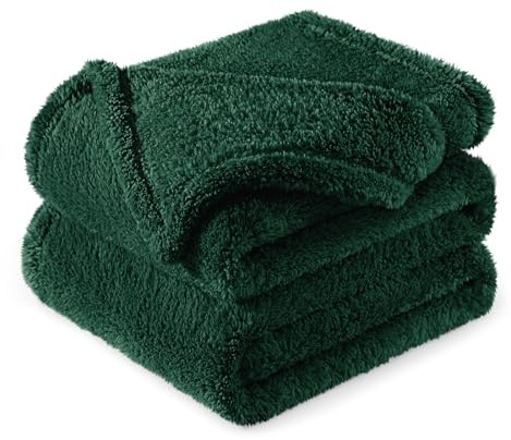 Exclusivo Mezcla Manta Polar Suave para Sofá, Manta de Felpa de Terciopelo Supersuave para la Cama, Calentito y Cálido para Todas Las Estaciones, 130x150 CM, Verde Bosque
