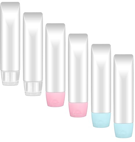 Classicseali 6pcs 50ml Travel Bottles, Refillable Travel Bottles, Plastic Empty Squeeze Bottle, Leak Proof Travel Bottle for Toiletries, Makeup, Shampoo, 3 Colors