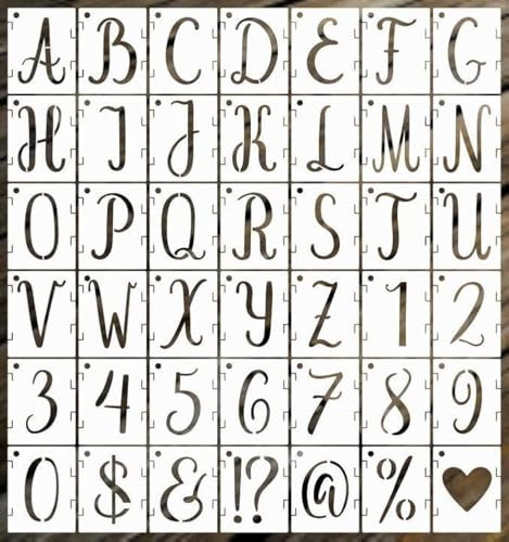 42PCS Alphabet Stencils Large Letter Stencils 4 Inch Letter and Number Stencil Reusable Plastic Letter and Number Templates for Wall Painting DIY Art Projects Decoration Wood,Wall,Fabric,Rock,Sign