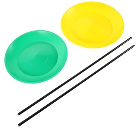 Hohopeti 2pièces Assiettes Jonglage Colorées avec Bâtons Ensemble Débutant pour Jeux De Spectacle Performance De Jonglerie Jeux pour Fêtes