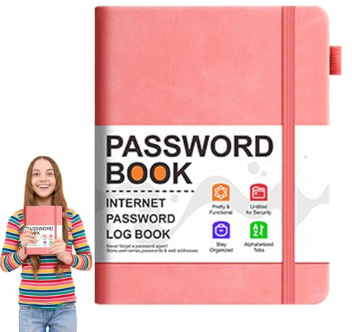 Carnet d'adresses avec mot de passe – Carnet à onglets alphabétiques, organiseur de mot de passe Internet pour lesconnexions informatiques | Livre de poche compact pour lescomptes, lescontacts et l