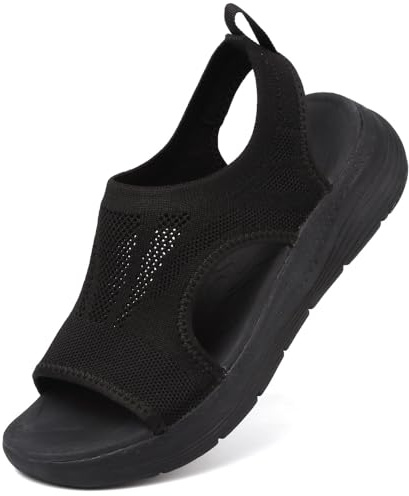 Mokayu Sandals Womens Summer Slingback Orthopedic Slide Sport Sandals with Arch Support Ladies Wedge Walking Sandals Gradation Platform Casual Thick Bottom Comfy Washable Beach Shoes