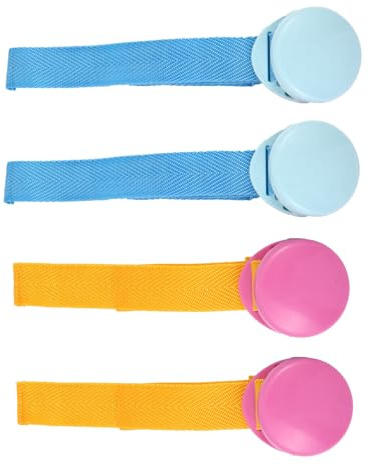 Vaguelly Pinzas para Manta de Cochecito 4 Piezas, Clip Portátil de Abs y Poliéster para Sillas de Ñiño, Sujetador Seguro para Mantas y Toallas en Paseos