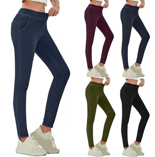 Dam Slim Fit-jeans dam hög midja stretch jeggings | Elastisk hög midja jeansbyxor lätta vardagskläder leggings för kontor imitation denim byxor dra på arbete jeggings