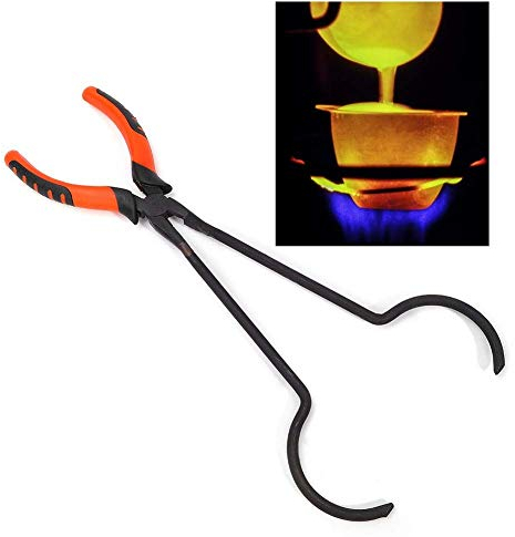 Pinzas de crisol, acero Pinza de crisol Pinza de soporte de horno de fusión de oro, Pinza de soporte de horno de fusión de oro para la fundición de metales preciosos Herramienta para hacer joyas