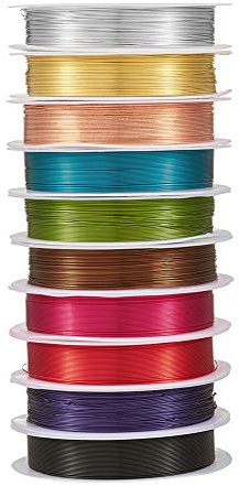 Beadthoven 10 rullar 26 Gauge/0,4 mm fläckbeständig, koppartråd blandad färg 328 fot/100 m böjbara smycken pärlor bara metalltrådar för smyckestillverkning blommig skulptur hantverk 10 m/rulle