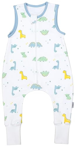TupTam Saco de Dormir Bebé con Piernas – Saco Bebé Dormir Verano 0.5 TOG, Algodón OEKO-TEX, Dinomotor, 92-98