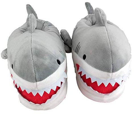 YELAN Pantofole cani porcellini Pantofole animali divertenti Pantofole casa inverno donna uomo (Shark, Adulto, Donna, 35, Numero (range), Sistema Taglie Calzature EU, 43, Media)