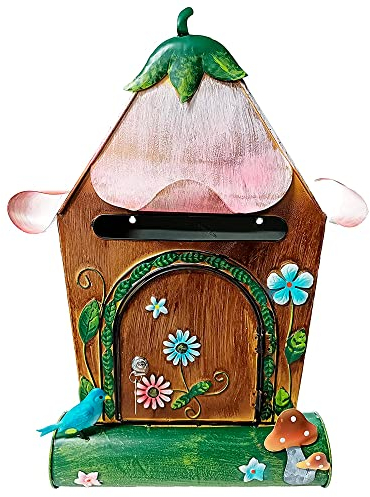 TIN DREAMS FACTORY Buzon Exterior Original Pintado a Mano en Acero, Buzon Exterior Vintage Grande y Rustico para Correos y Periodicos, Decoracion Hogar y Pared en Metal Rustica Exterior e Interior