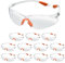 HOMTOO Safety Glasses Pack of 12, Clear Safety Goggles, Safety Protection Glasses, Protective Eyewear, Anti Fog Dust Scratch Safety Glasses, Security Glasses