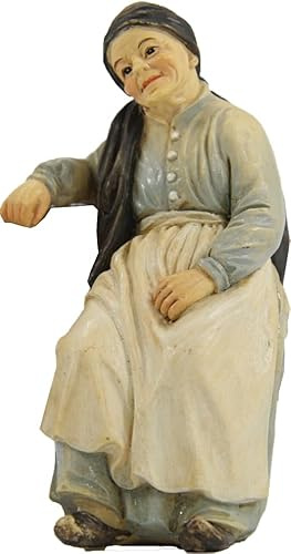 FADEDA Nonna seduta/altezza: 9cm/dipinta a mano/figurine di presepe fedeli ai dettagli - decorazione da tavolo di Natale accessori presepe