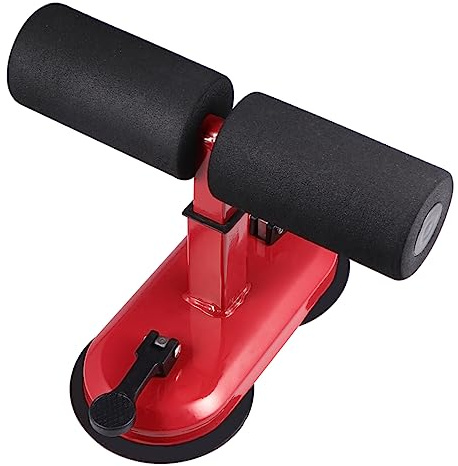 BESPORTBLE Abdominal Machine Crunches Aid for Men Women Foot Barrier Lightweight Home Fitness Equipment for Waist Fat Reduction Core Strength Red