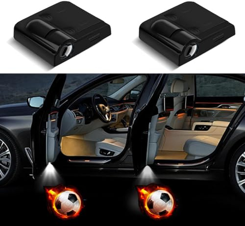 SSyang Luz de Bienvenida del Coche, 2 Piezas Lámpara LED para Puerta, Proyector LED de Logotipo para Automóvil (Fútbol)