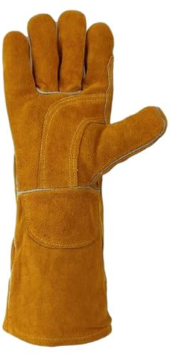 Enigmaire Guanti Saldatore,Guanti Saldatore in Pelle,Guanti di Protezione Guanti di Protezione in Rinforzati per Saldatura,Saldatori,BBQ,Fabbro,Resistenti al Calore E Ignifughi Guanti Saldatore