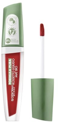 Deborah Milano flüssiger Lippenstift Formel Pura BIO, Matt-Effekt Nr. 05 Brick Red, samtiger Effekt, verleiht weiche und volle Lippen mit langem Halt, 4,5 g, 4,5 g