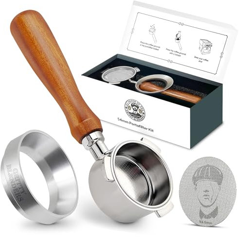 Gritty Blenders 51mm Bottomless Portafilter with Compatible Puck Screen, Basket and Dosing Ring | Compatible with De'Longhi Dedica EC680-685, and Smeg ECF Models Only, 3 Ear Portafilter