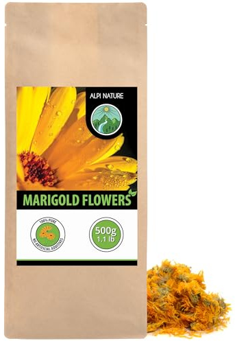 Alpi Nature Calendula Flores Secas Enteras 500g, Caléndula Infusión, Té Suelto