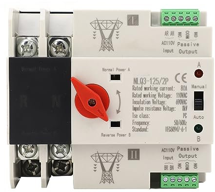 Interruttore di trasferimento automatico Mini AC110V 63A Interruttore di trasferimento automatico a doppia alimentazione Commutazione rapida anti invecchiamento for centri commerciali